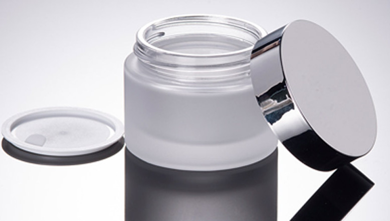 Ze light Stock Product Empty 50g Cylinder Cream Jar Frosted Cosmetic Glass Jar Packaging Container