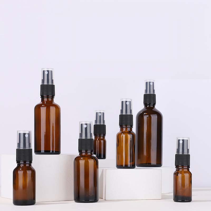 Zhejiang Hangzhou Amber glass essential oil bottles 100 ml spray bottle fine mist glass spray bottle