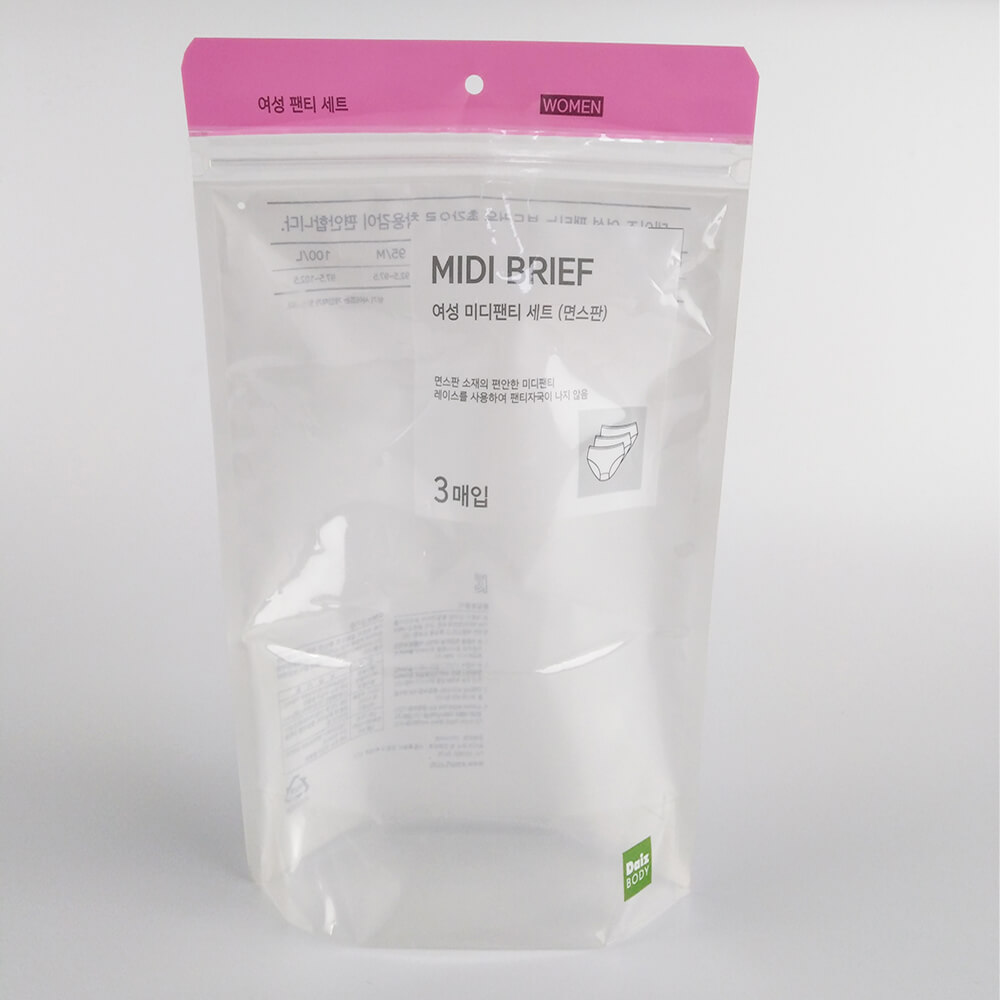 Zipper Designs Small Kids Paper Polybag Plastic Mylar Stand Up Pouch Custom Underwear Packaging