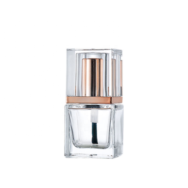 accept print logo paint any color you want wholesale square clear empty nail polish bottle with gold top cap