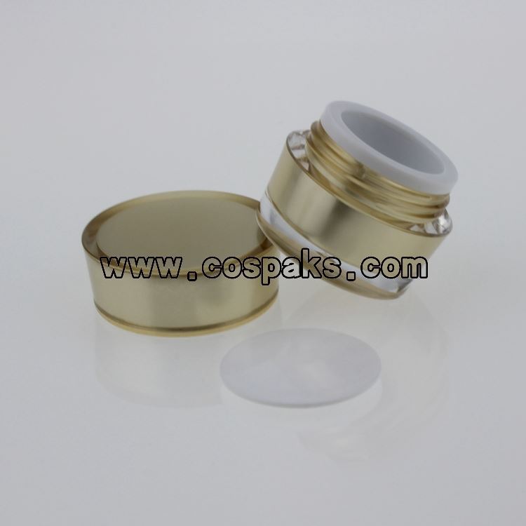 acrylic JA30 5G mini jar for cosmetic, 5ml gold sample containers for cosmetics, small containers plastic