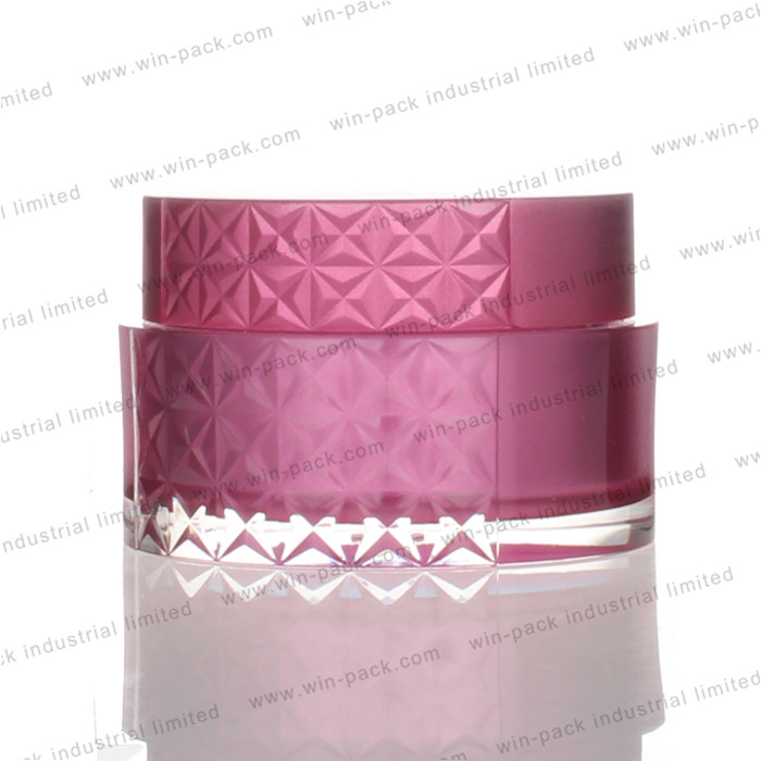 acrylic empty round red cosmetic cream jar 30 ml 50ml packaging with lid
