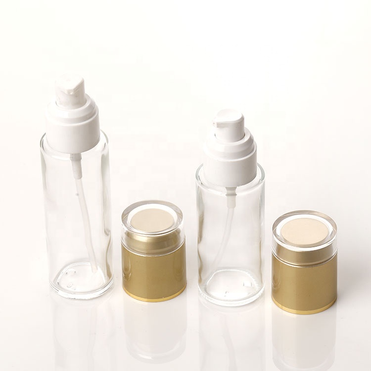 acrylic lid glass lotion bottles 2oz frosted bottles 60ml frosted bottles with pump