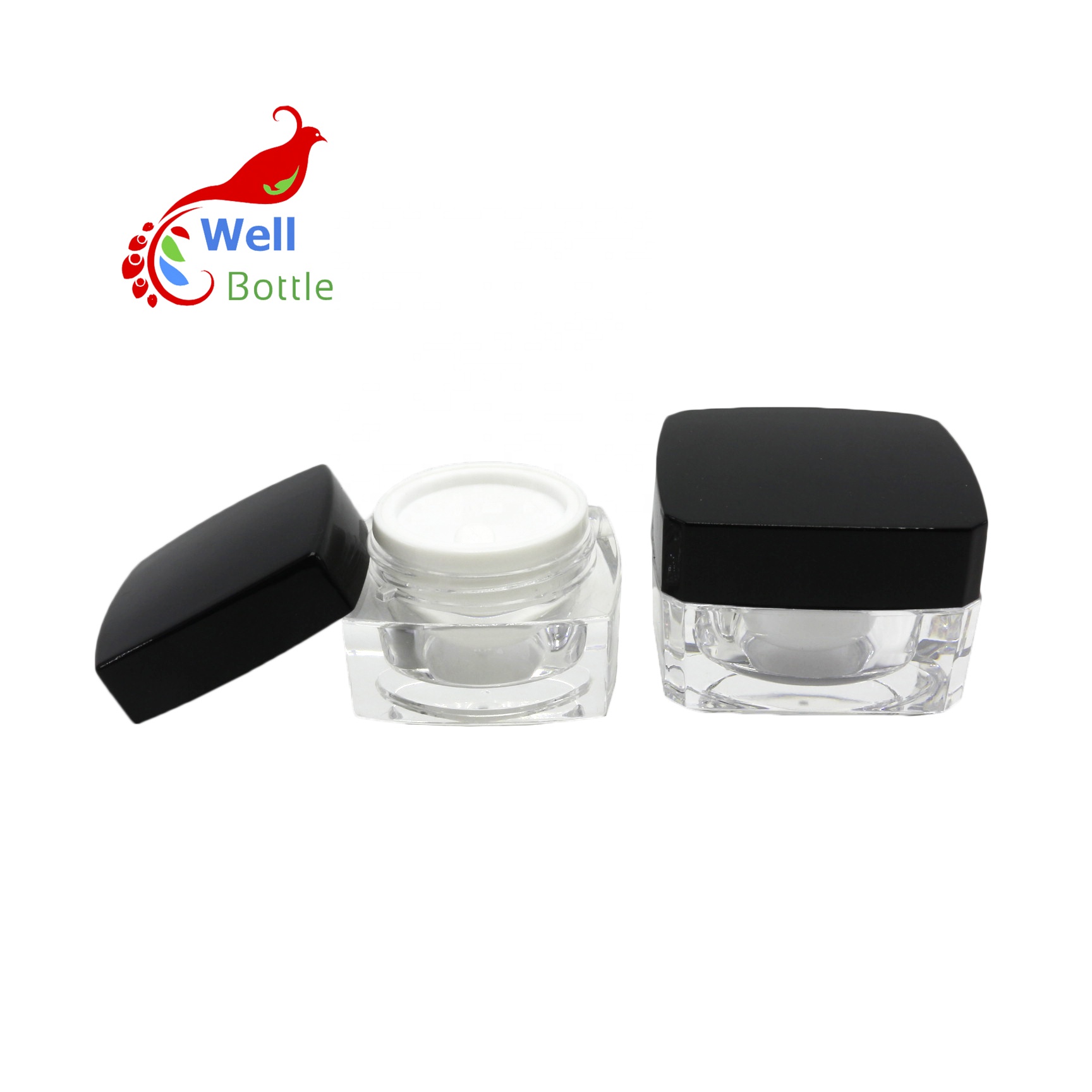 acrylic nail dip powder jar double wall luxury skin care cosmetic cream plastic jar ARB-019C