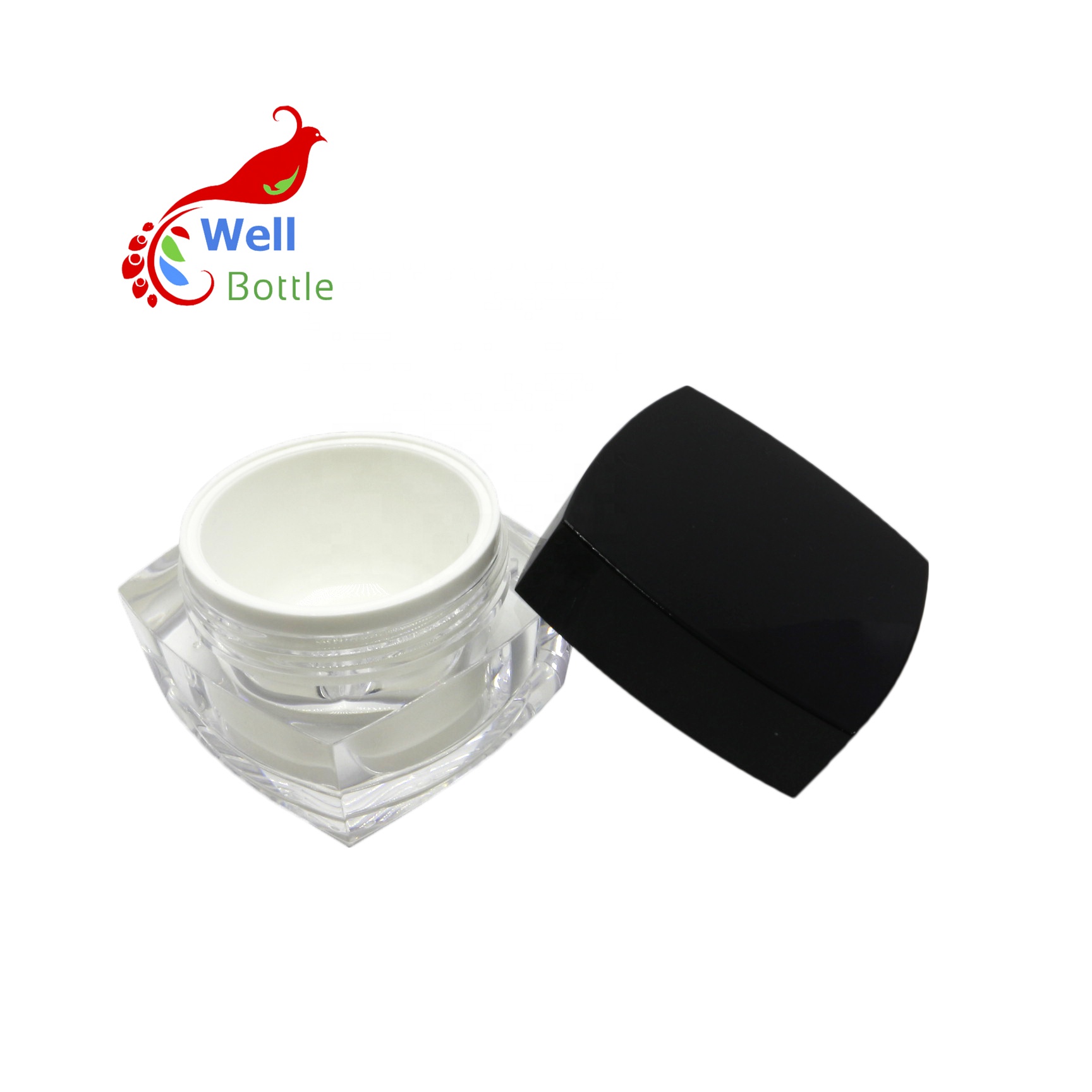 acrylic nail dip powder jar double wall luxury skin care cosmetic cream plastic jar ARB-019C