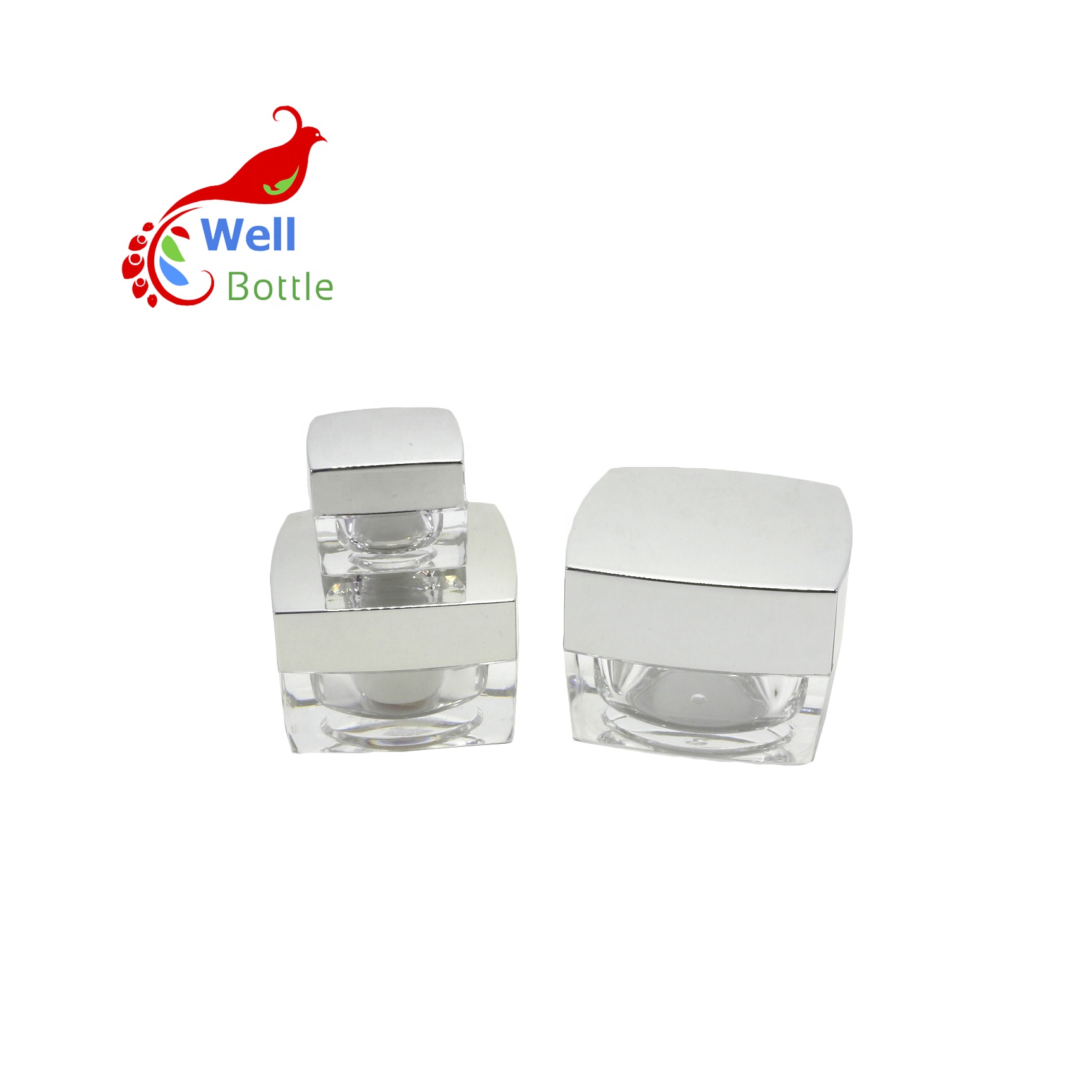 acrylic nail dip powder jar double wall luxury skin care cosmetic cream plastic jar ARB-019C