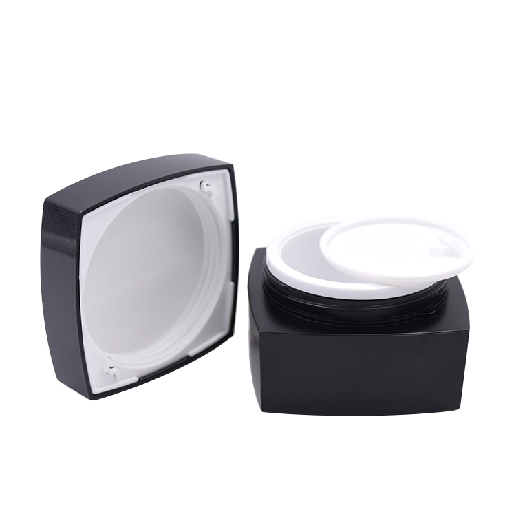 acrylic powder jar matte black jar 15ml 30ml 50ml matte black square acrylic jar for cosmetic cream