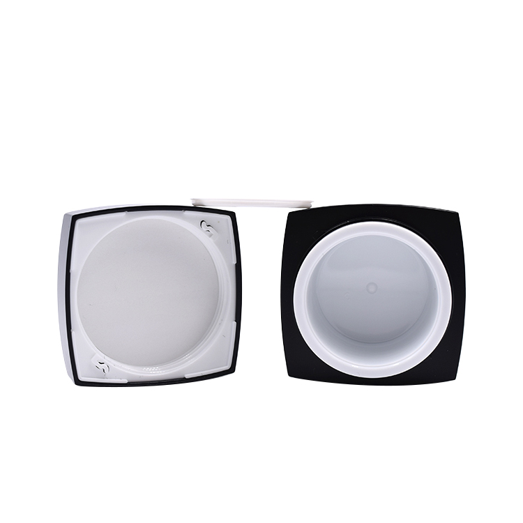 acrylic powder jar matte black jar 15ml 30ml 50ml matte black square acrylic jar for cosmetic cream