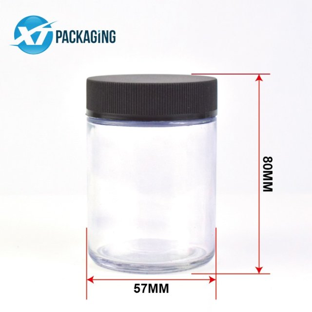 air tight 4oz transparent hemp glass jars with child resistant cap custom spray color jar child proof screw lid storage herb