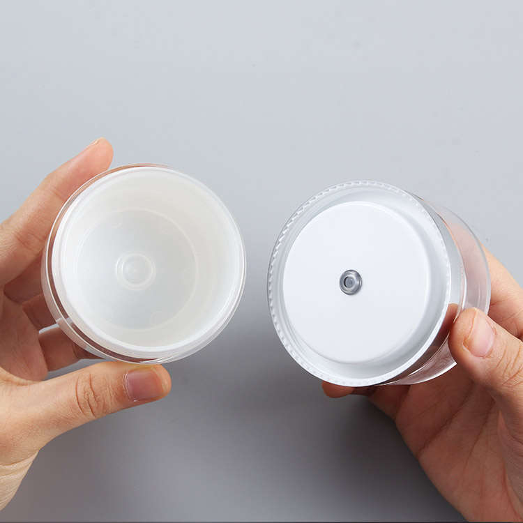 airless cosmetics packaging 30g 50g 80g round jar with sliver golden cap