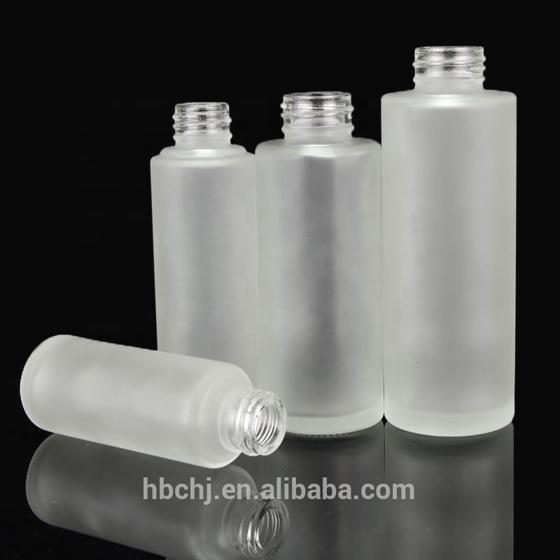 airless pump cosmetic 30ml 50ml 80ml 100 ml frosted glass bottle pump lotion bottles with logo printed