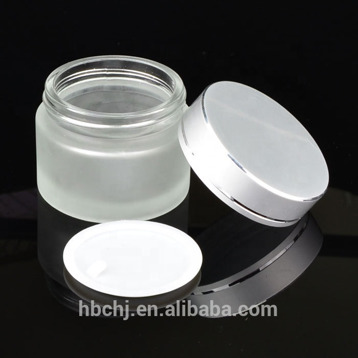 airless pump cosmetic 30ml 50ml 80ml 100 ml frosted glass bottle pump lotion bottles with logo printed