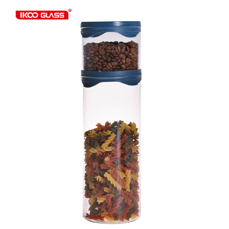 airtight food storage set big glass jar with leakproof lid