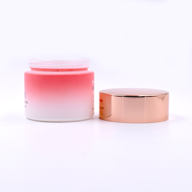 airtight manufacturers gradual pink colorcosmetic container christmas mason face eye cream storage jar with rose gold metal lid