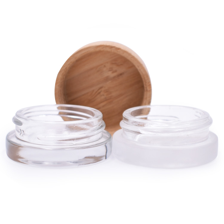 airtight tobacco glass cosmetic jar, eco-friendly 3g 5g clear mini jar glass for eye cream