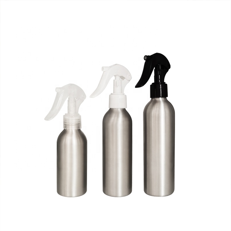 aluminium refillable perfume plastic trigger paint spray bottle pump lid 30ml 50ml 100ml 120ml 150ml 250ml hair oil bottles