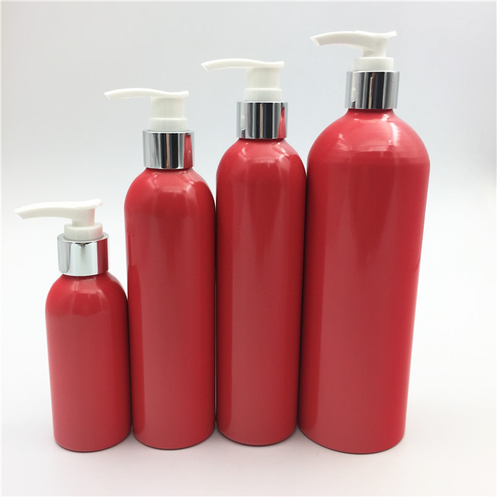 aluminum daily care bottle with pump sprayer 100ml 200ml 250ml 300ml 500ml 1l cosmetic aluminum bottles containers