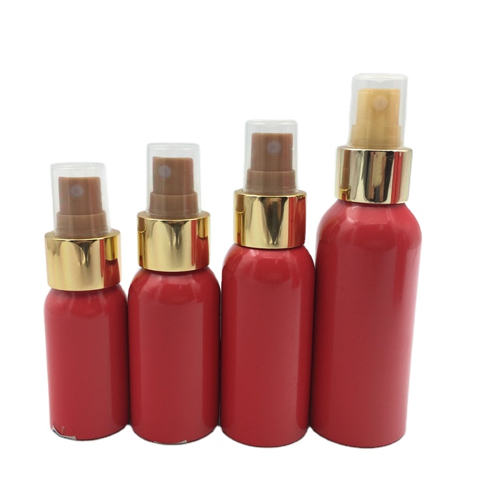 aluminum daily care bottle with pump sprayer 100ml 200ml 250ml 300ml 500ml 1l cosmetic aluminum bottles containers