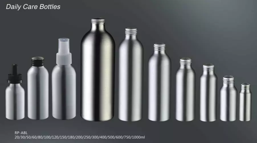 aluminum daily care bottle with pump sprayer 100ml 200ml 250ml 300ml 500ml 1l cosmetic aluminum bottles containers