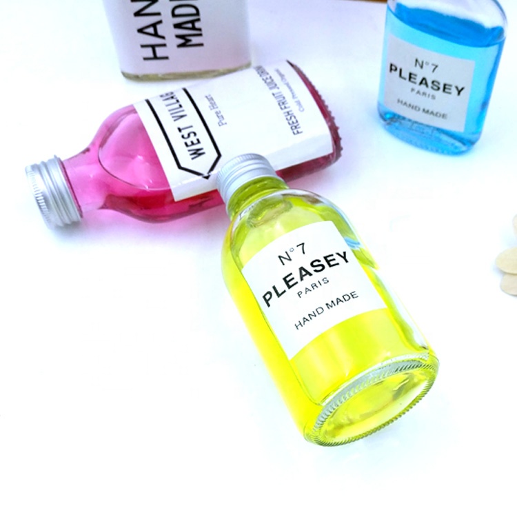 aluminum screw cap 270ml 350ml 500ml 12oz 16oz kombucha drinks packaging 150ml 5oz empty sample juice glass bottle for milk tea