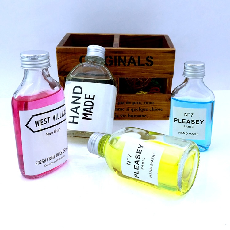 aluminum screw cap 270ml 350ml 500ml 12oz 16oz kombucha drinks packaging 150ml 5oz empty sample juice glass bottle for milk tea