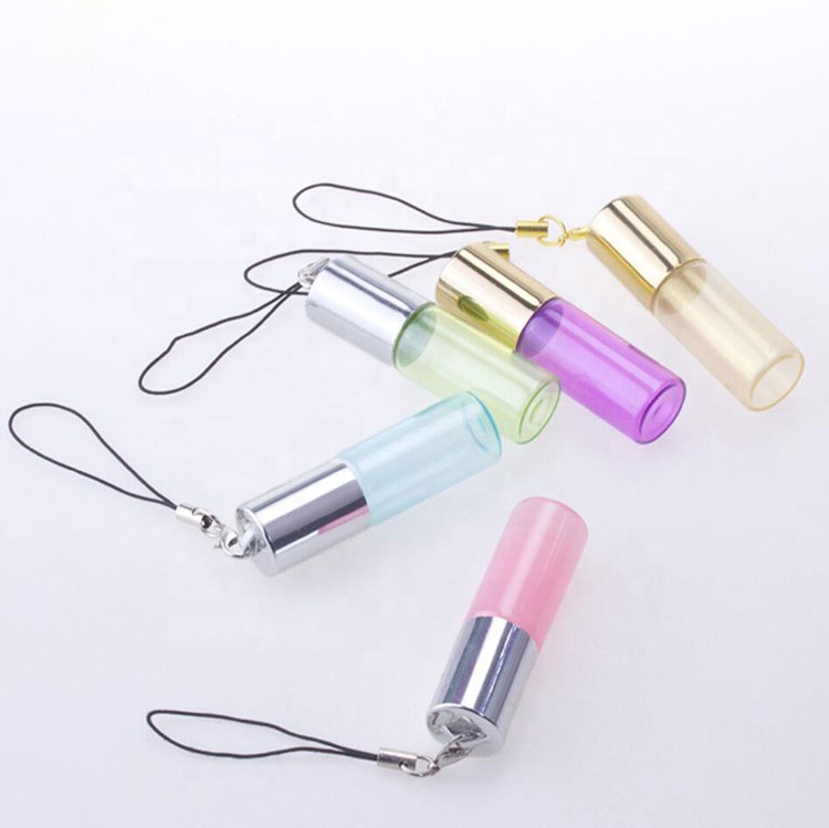 amazon ebay hot sale easy carry travel size custom color pendant perfume roller bottle 5ml