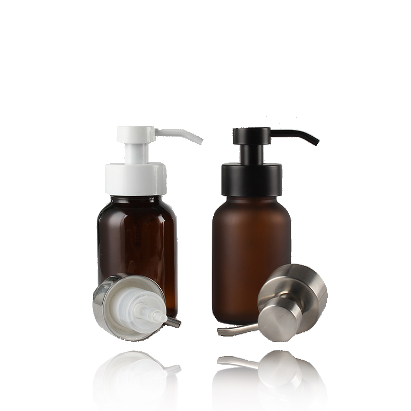 amber 250ml foam pump bottle with 43mm foam pump