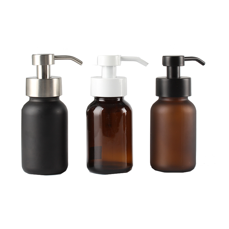 amber 250ml foam pump bottle with 43mm foam pump