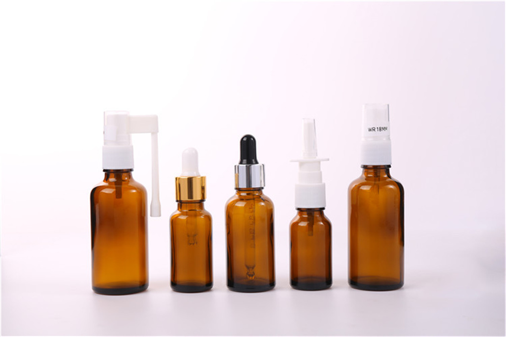 amber 30ml 50ml 100ml dropper pump nasal glass sprayer bottle