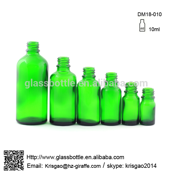 amber blue and green color for essence oil glass bottle