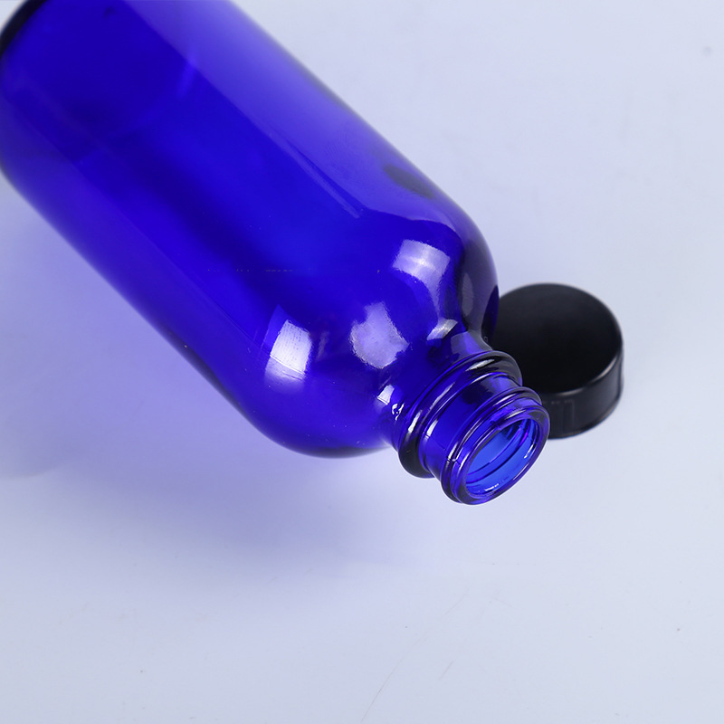 amber blue boston round essential oil spray glass bottle