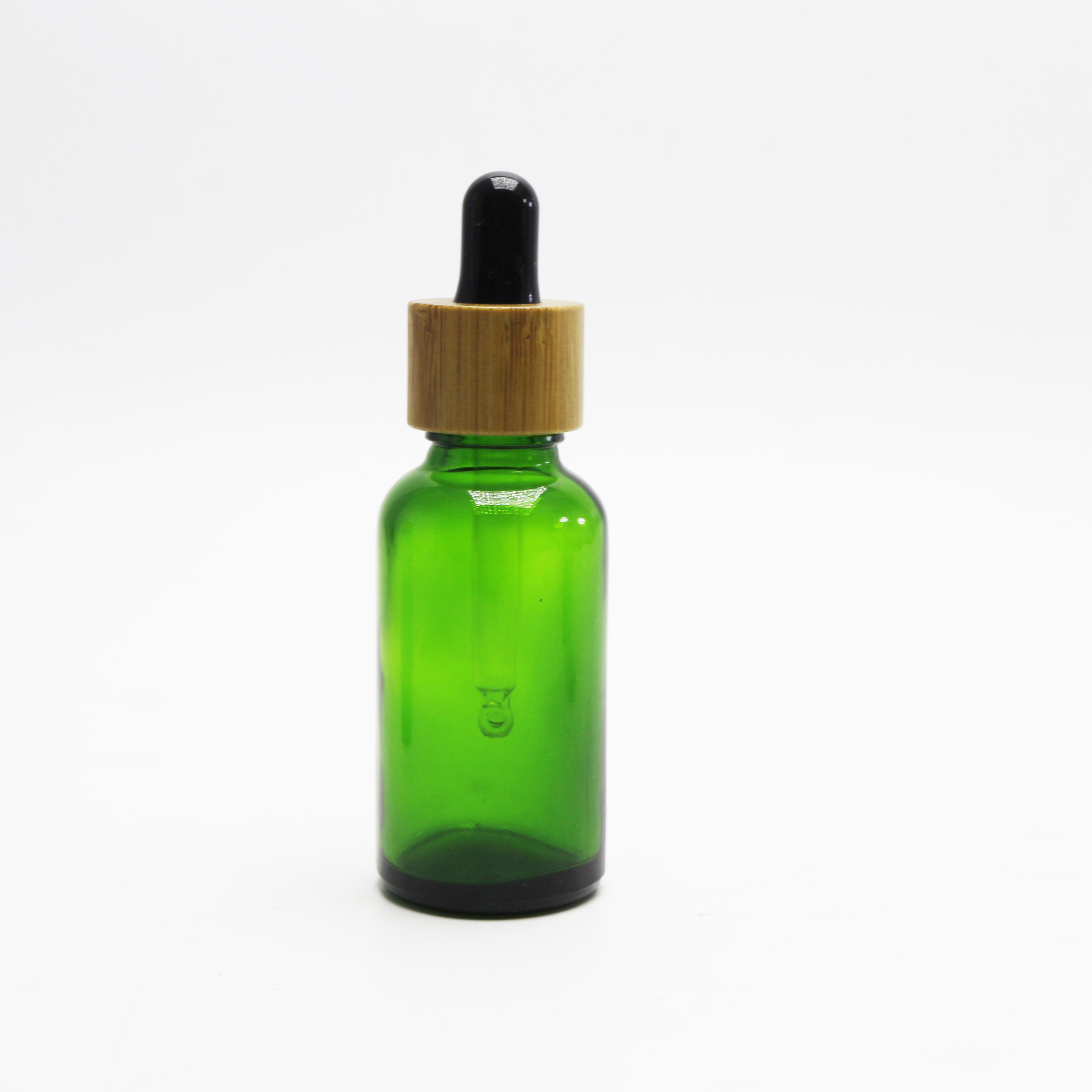 amber blue clear green glass Cosmetic Packaging Frosted Essential Oil Dropper Glass Bottle With Bamboo Cap DB-86AN