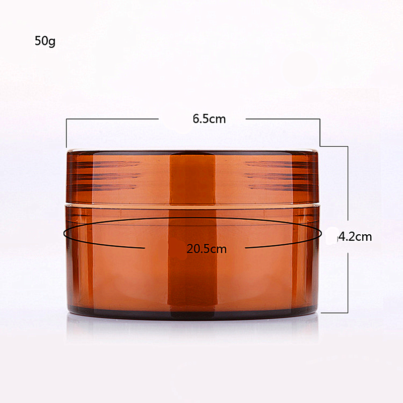 amber brown pet plastic cosmetic jar 500ml white pp plastic cosmetic jar and lid