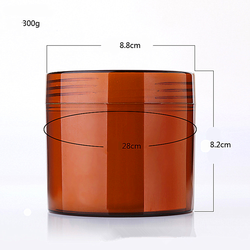 amber brown pet plastic cosmetic jar 500ml white pp plastic cosmetic jar and lid