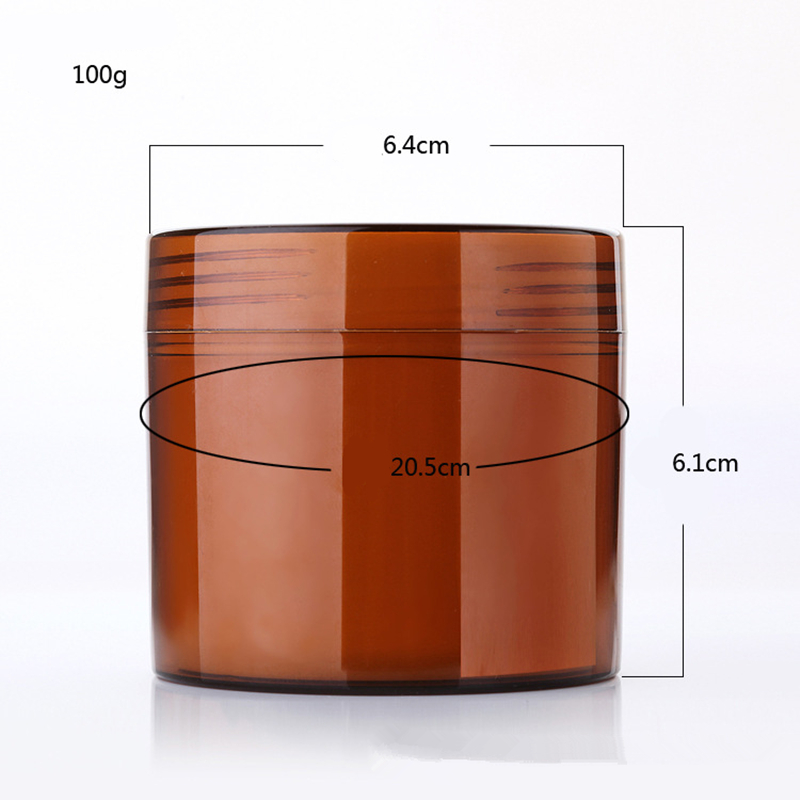 amber brown pet plastic cosmetic jar 500ml white pp plastic cosmetic jar and lid