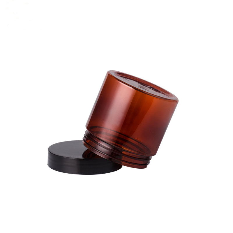 amber color plastic sealable jar 200g wide mouth pet hair gel plastic jar empty cosmetic jars plastic 200ml