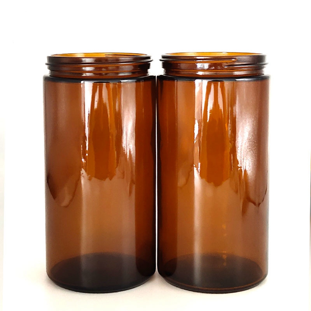 amber coloured geometric glass candle jars in bulk with Twist Top