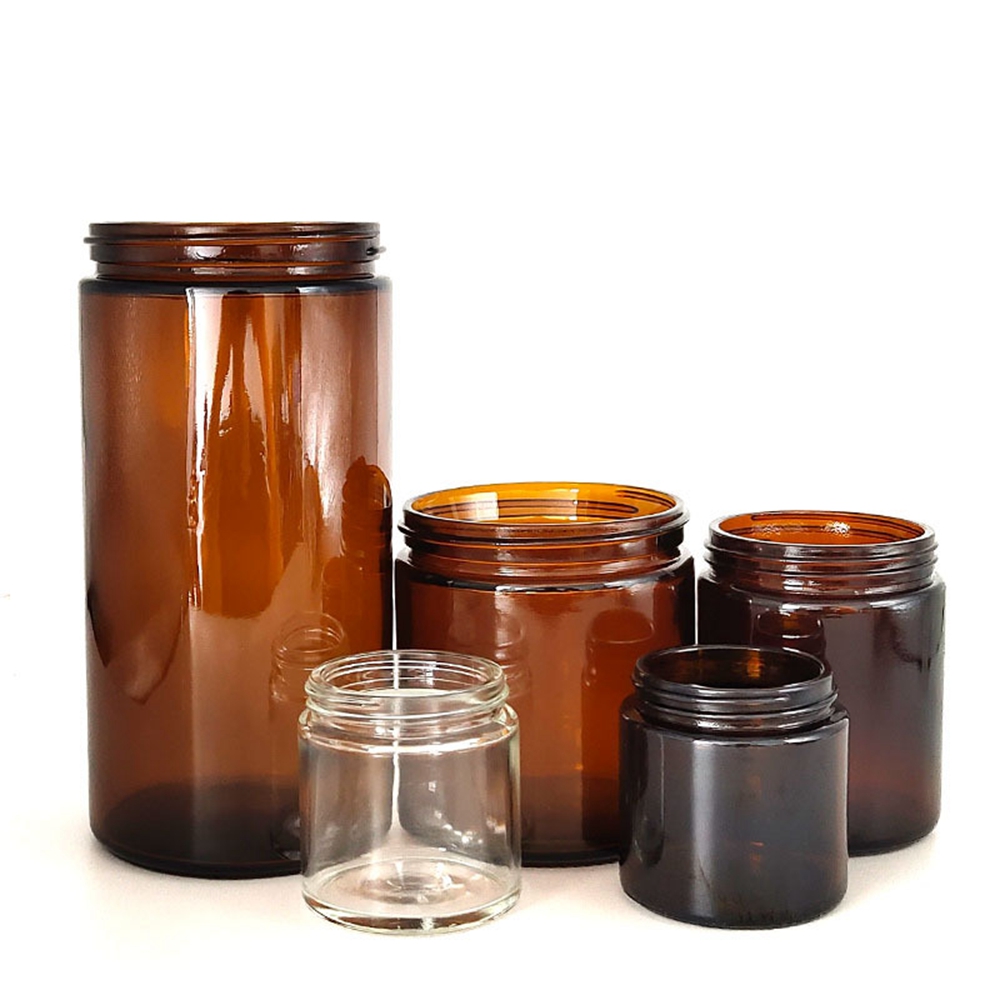 amber coloured geometric glass candle jars in bulk with Twist Top