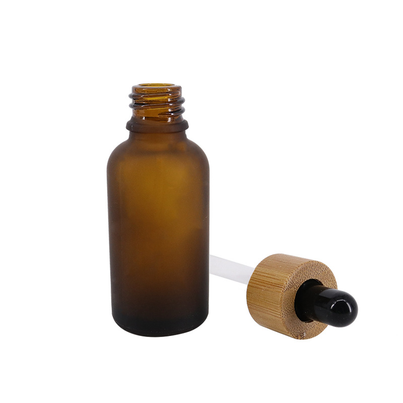 amber dropper bottle bamboo glass dropper bottle 1 oz frosted dropper bottle