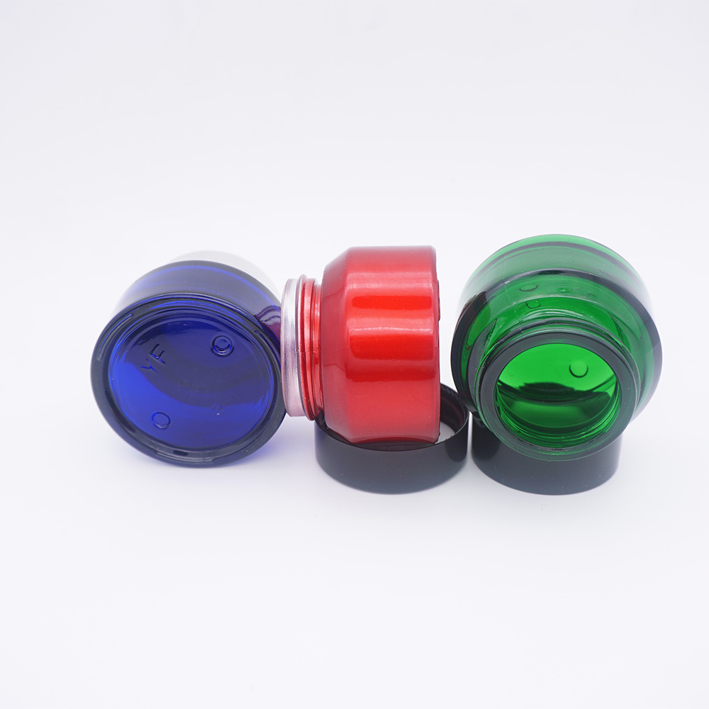 amber empty small clear blue 8oz jar cosmetic cream jar