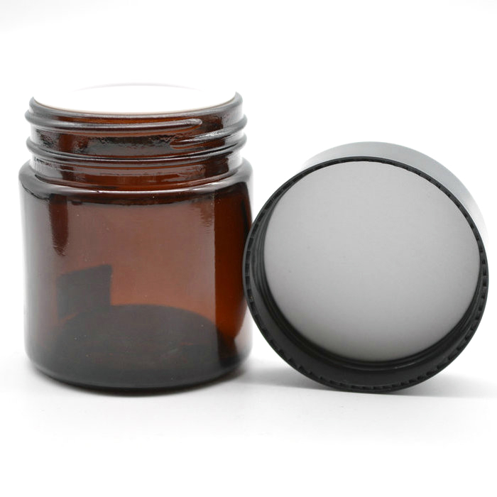 amber glass 100 ml with ABS lid airless cream jars