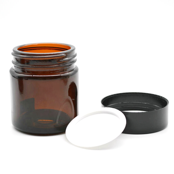 amber glass 100 ml with ABS lid airless cream jars