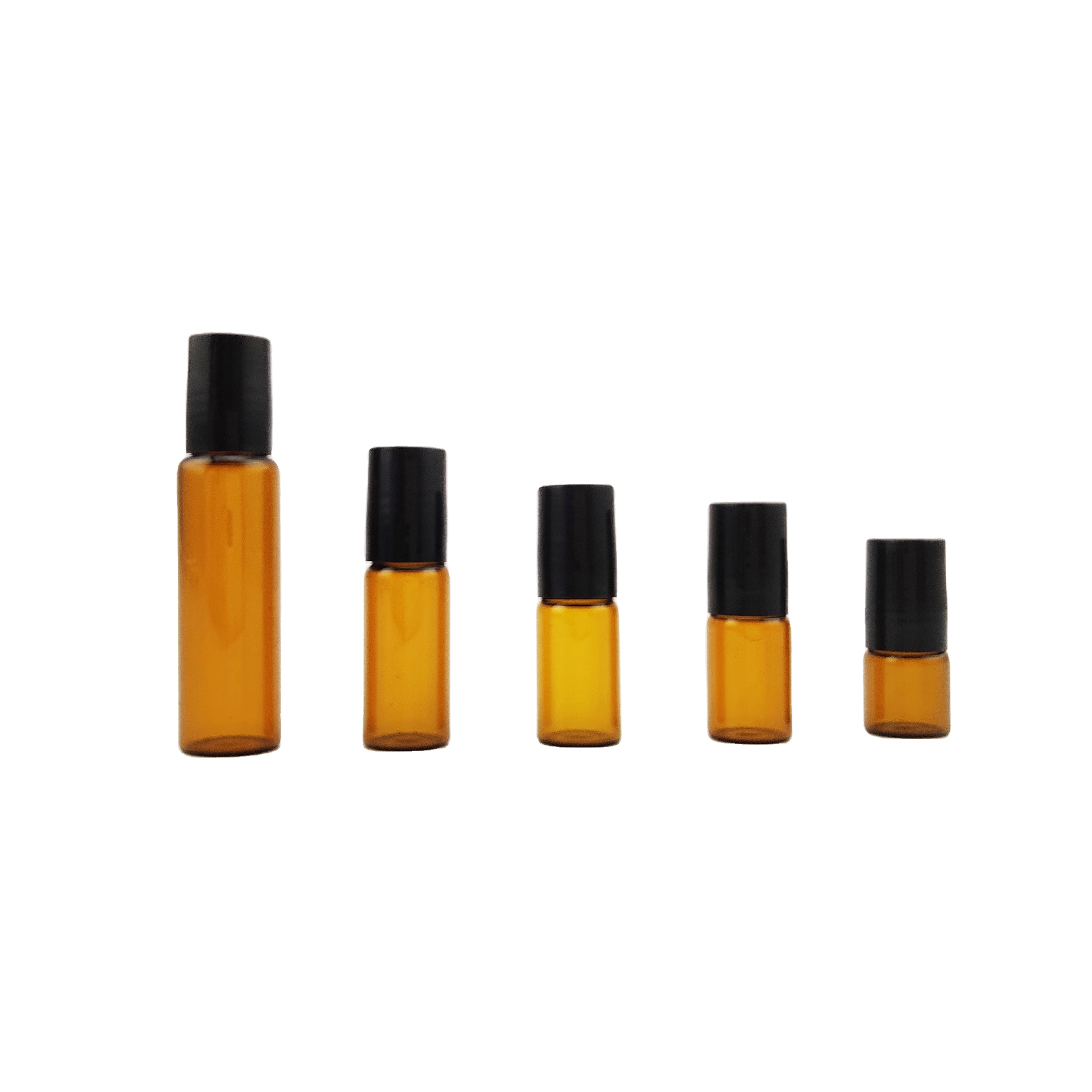 amber glass bottle 2ml 3ml  portable empty roll on bottle