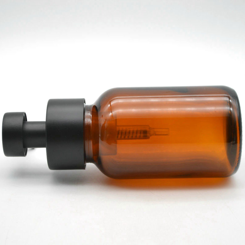 amber glass bottle with foam pump