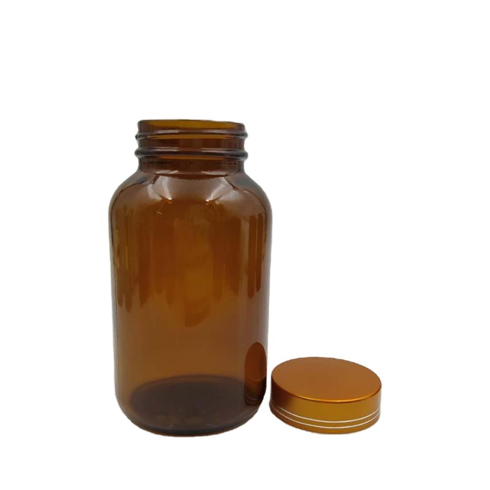 amber glass bottles for tablet wide mouth medicine bottle