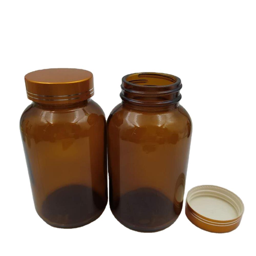 amber glass bottles for tablet wide mouth medicine bottle