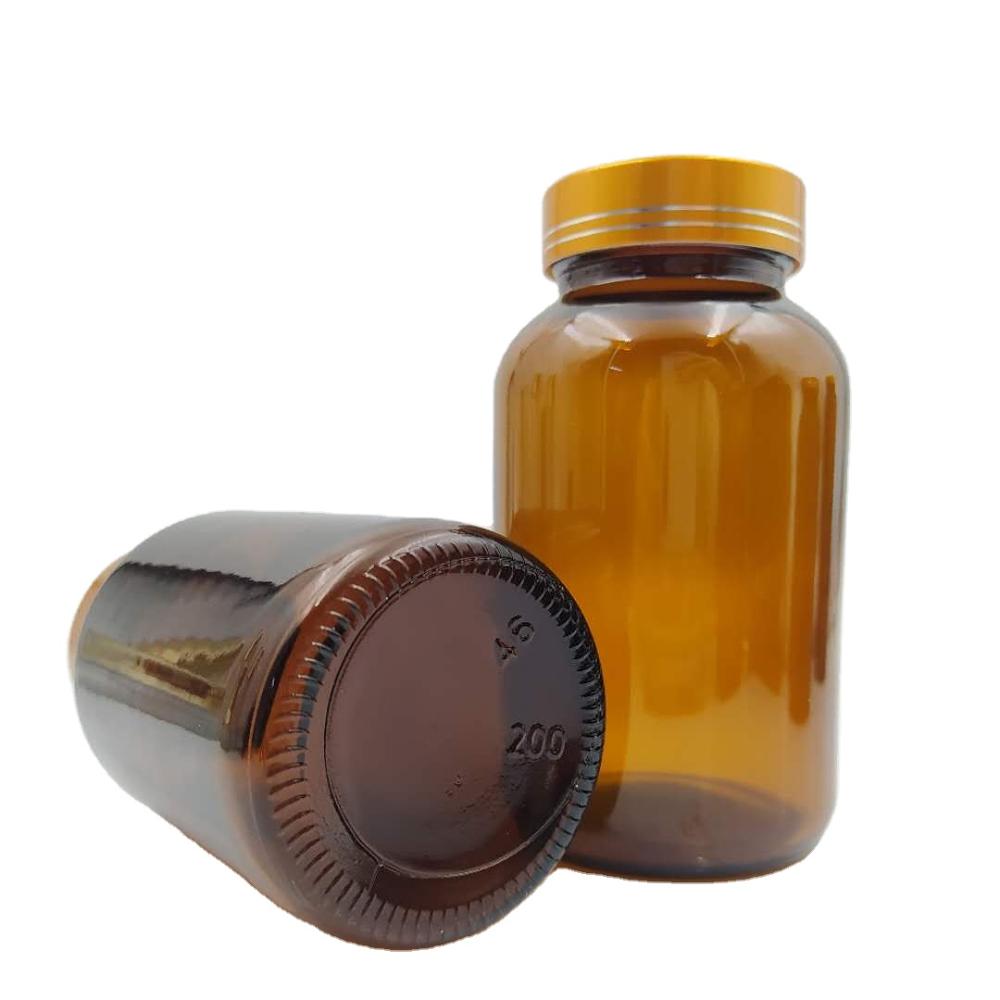 amber glass bottles for tablet wide mouth medicine bottle