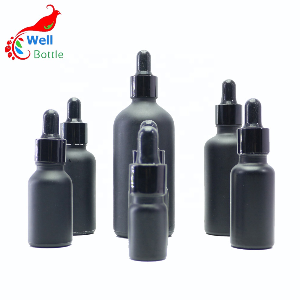 amber glass dropper bottle with glass pipette Round-365A