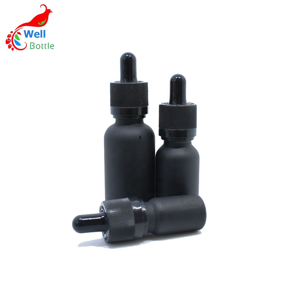 amber glass dropper bottle with glass pipette Round-365A