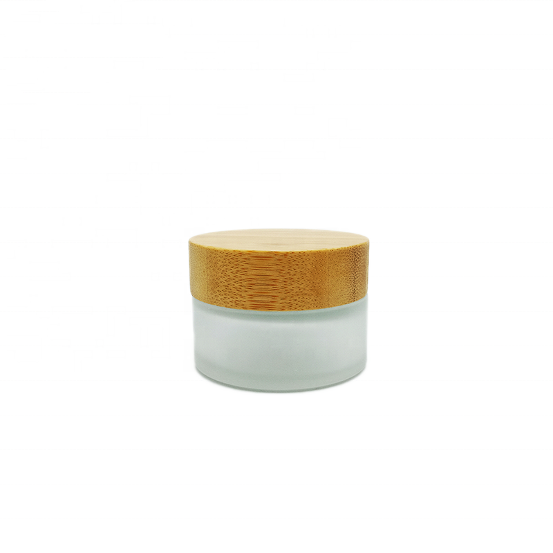 amber glass jar 8oz cosmetic jars and bottles/bamboo cosmetic jar bamboo skin care jar/frosted cream jar